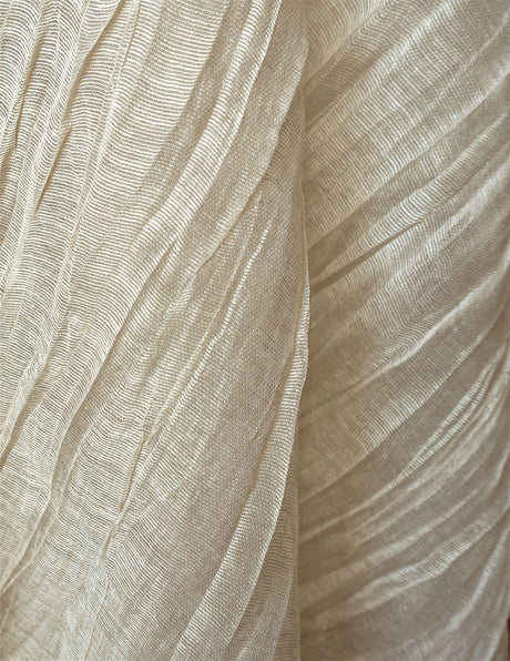 Scalamandre SC 000327052 GREIGE PLEATED LINEN SHEER Fabric - Eade's Wallpaper