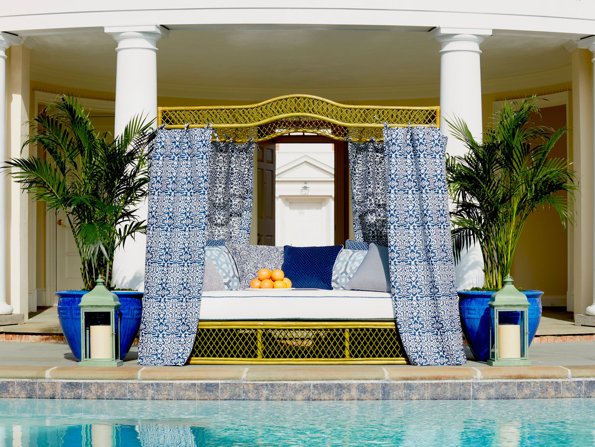 Scalamandre SC 000427060 NAVY MEANDER VELVET Fabric - Eade's Wallpaper