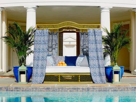 Scalamandre SC 000427060 NAVY MEANDER VELVET Fabric - Eade's Wallpaper