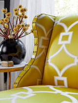 Scalamandre SC 000227072 FORSYTHIA CIRCLE FRET Fabric - Eade's Wallpaper