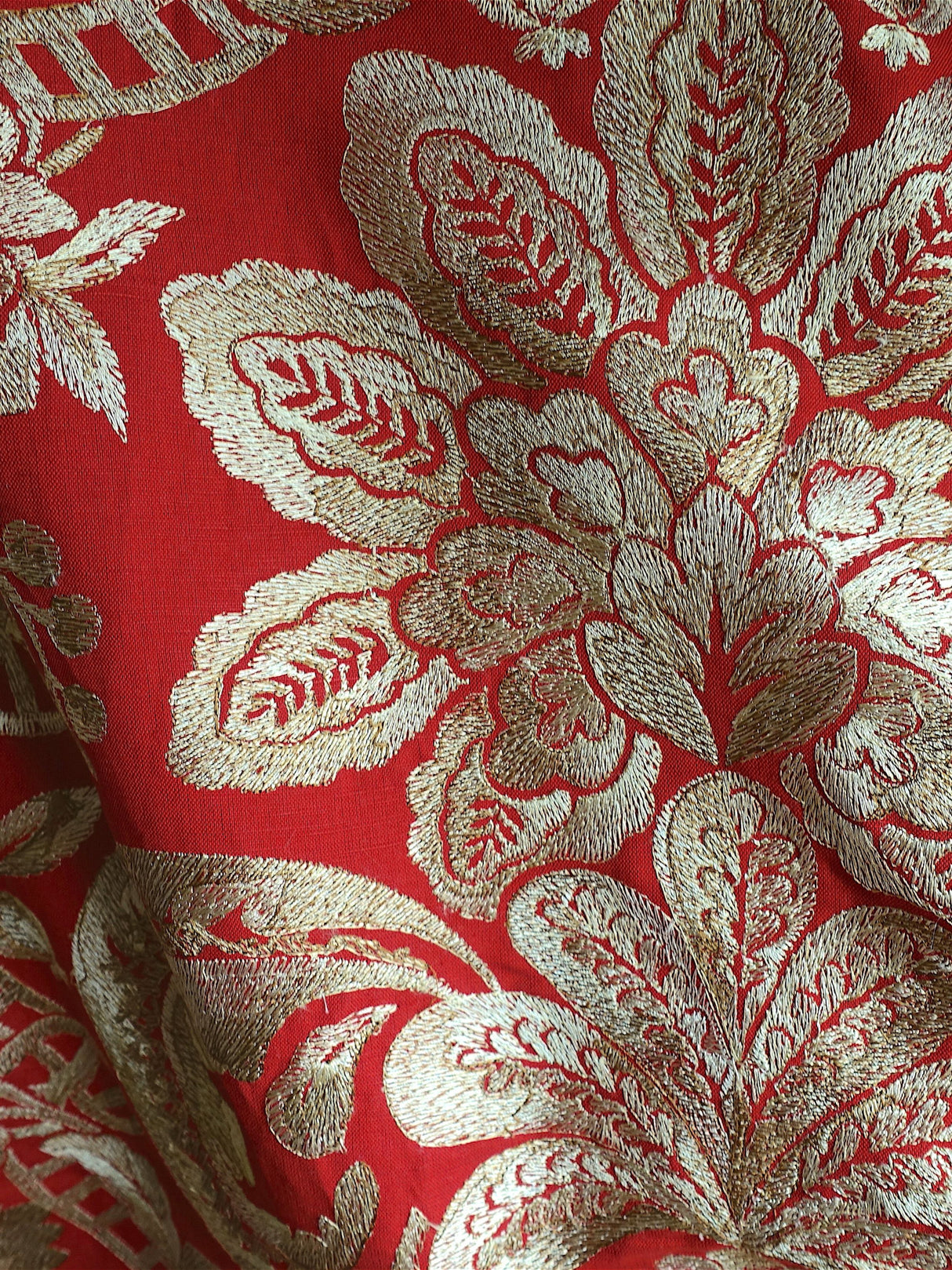 Scalamandre SC 000227086 AQUAMARINE ELIZABETH DAMASK EMBROIDERY Fabric - Eade's Wallpaper