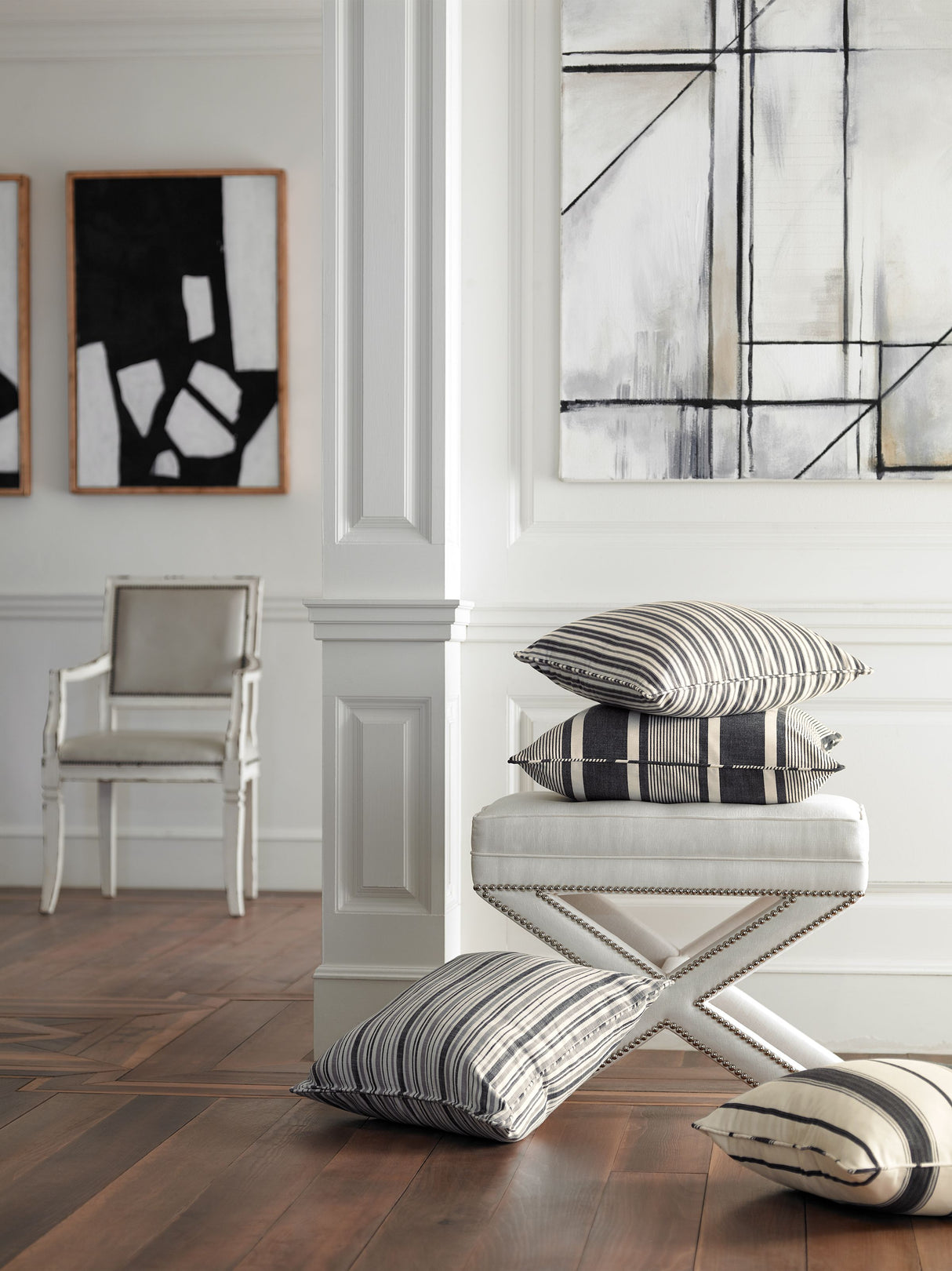 Scalamandre SC 000227116 BLUESTONE PEMBROKE STRIPE Fabric - Eade's Wallpaper