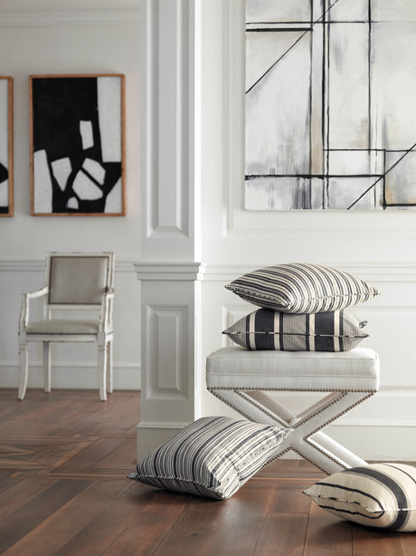 Scalamandre SC 000227116 BLUESTONE PEMBROKE STRIPE Fabric - Eade's Wallpaper