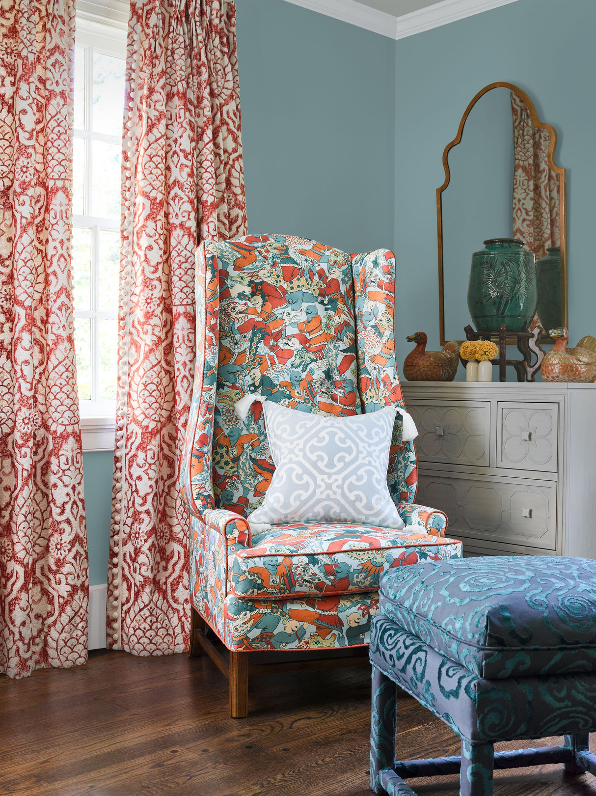 Scalamandre SC 000127219 MIST CIRRUS VELVET DAMASK Fabric - Eade's Wallpaper