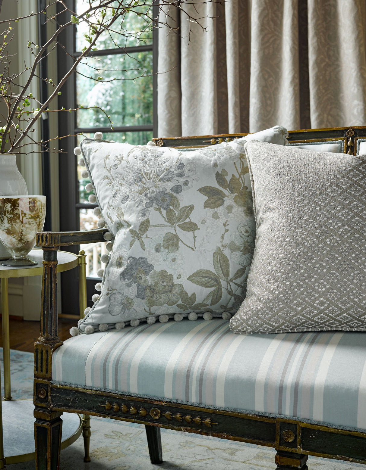 Scalamandre SC 000227226 SPA CAMILLE DAMASK Fabric - Eade's Wallpaper