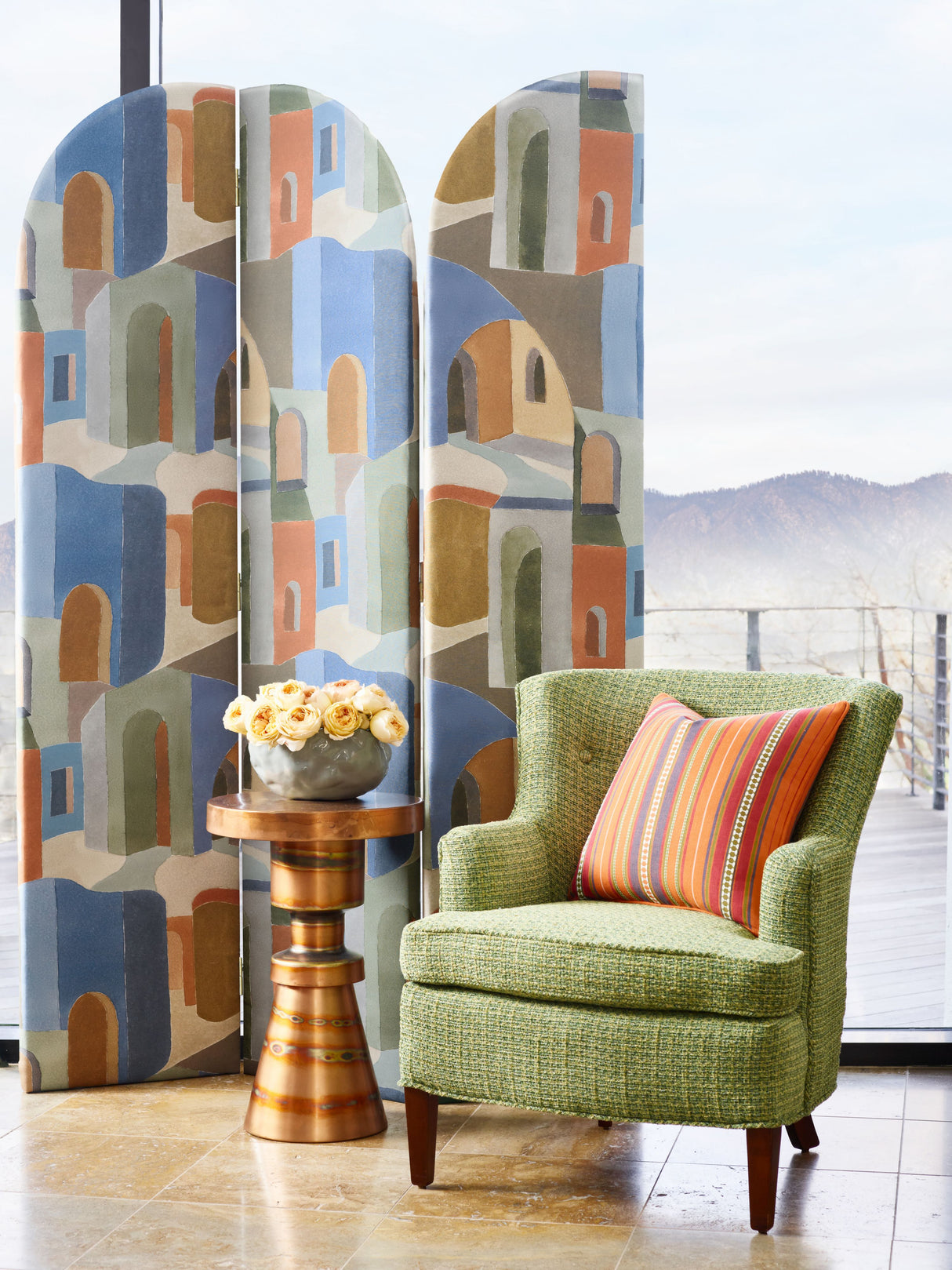 Scalamandre SC 000127253 DESERT NILE STRIPE Fabric - Eade's Wallpaper