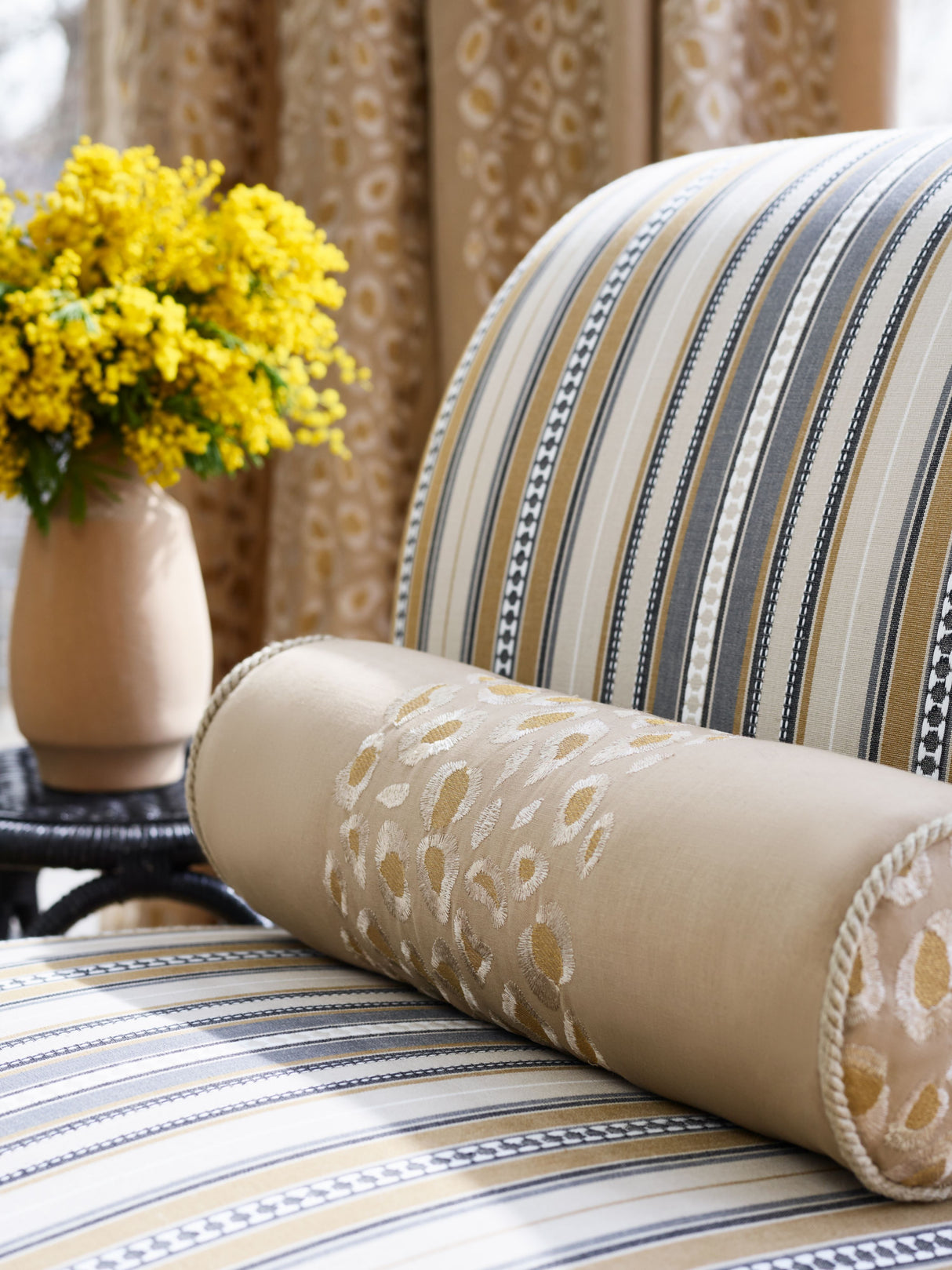 Scalamandre SC 000227255 LOOKING GLASS CATWALK EMBROIDERY Fabric - Eade's Wallpaper