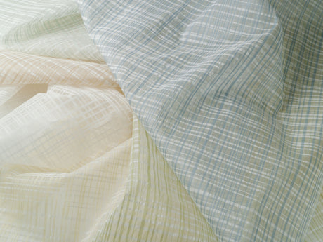 Scalamandre SC 000436284 AQUA LILLY SHEER Fabric - Eade's Wallpaper