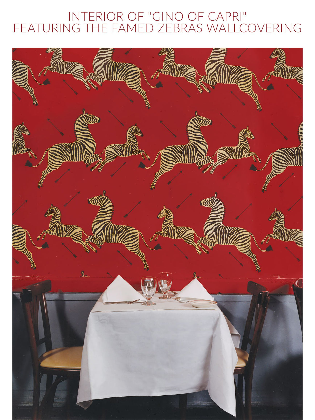 Scalamandre SC 0001WP81388M MASAI RED ZEBRAS - WALLPAPER - Eade's Wallpaper