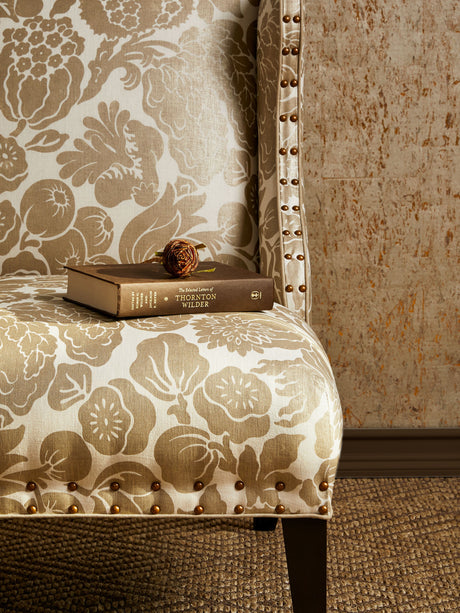 Scalamandre SC 0007WP88336 WHITE GOLD METAL CORK WALLPAPER - Eade's Wallpaper