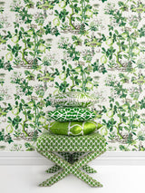 Scalamandre SC 0003WP88377 VERDANCE SHANTUNG GARDEN WALLPAPER - Eade's Wallpaper