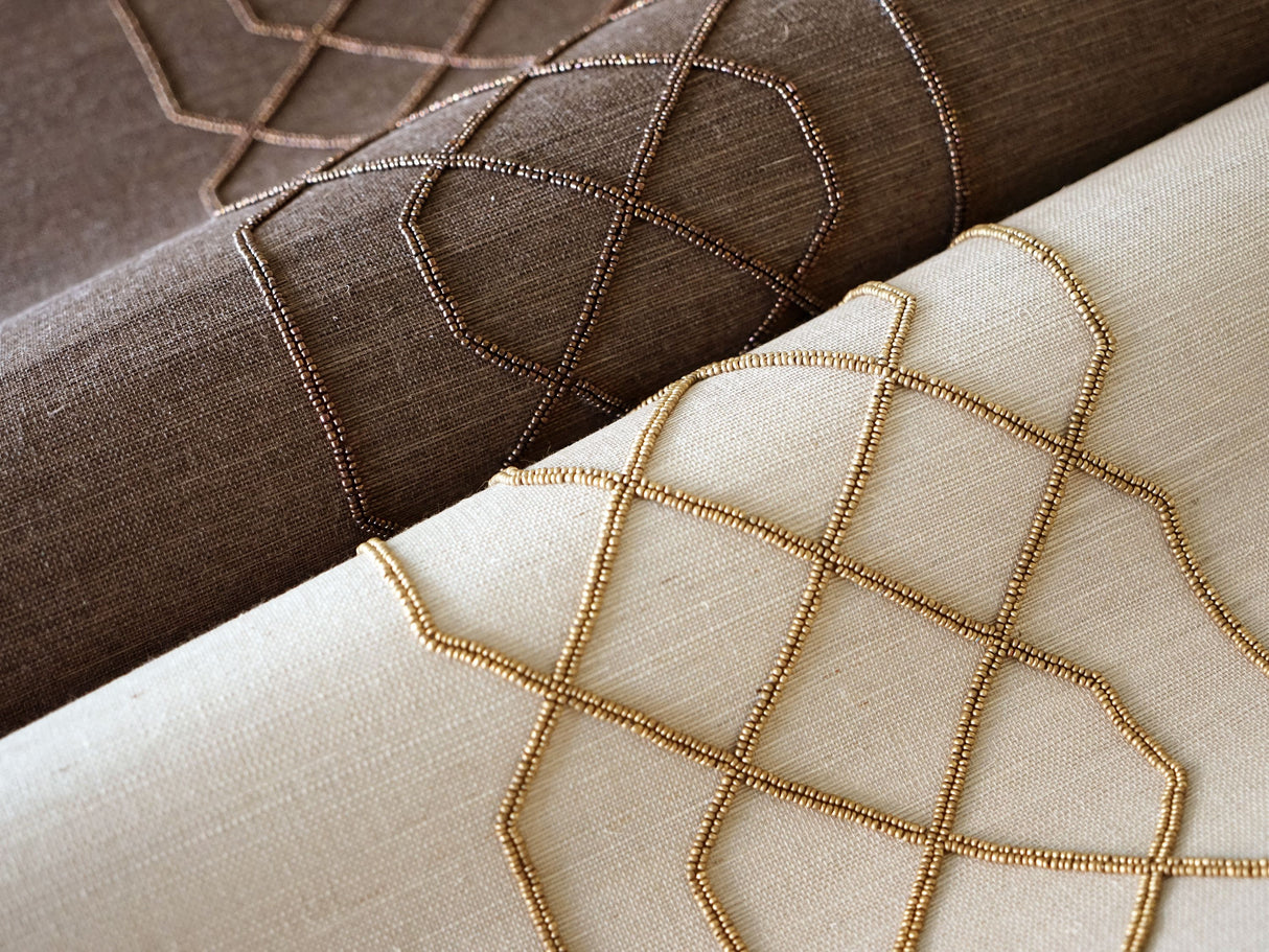 Scalamandre SC 0004WP88385 CHOCOLATE ADELAIDE BEADED SISAL WALLPAPER - Eade's Wallpaper