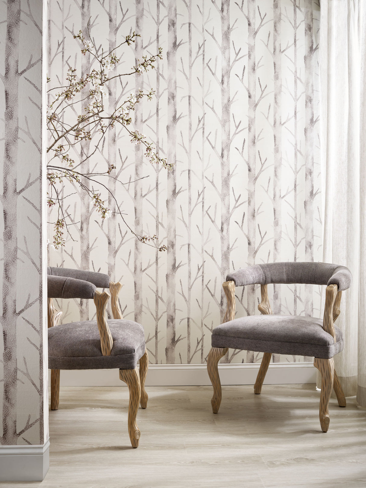 Scalamandre SC 0003WP88444 TWILIGHT EVERETT - SILK WALLPAPER - Eade's Wallpaper