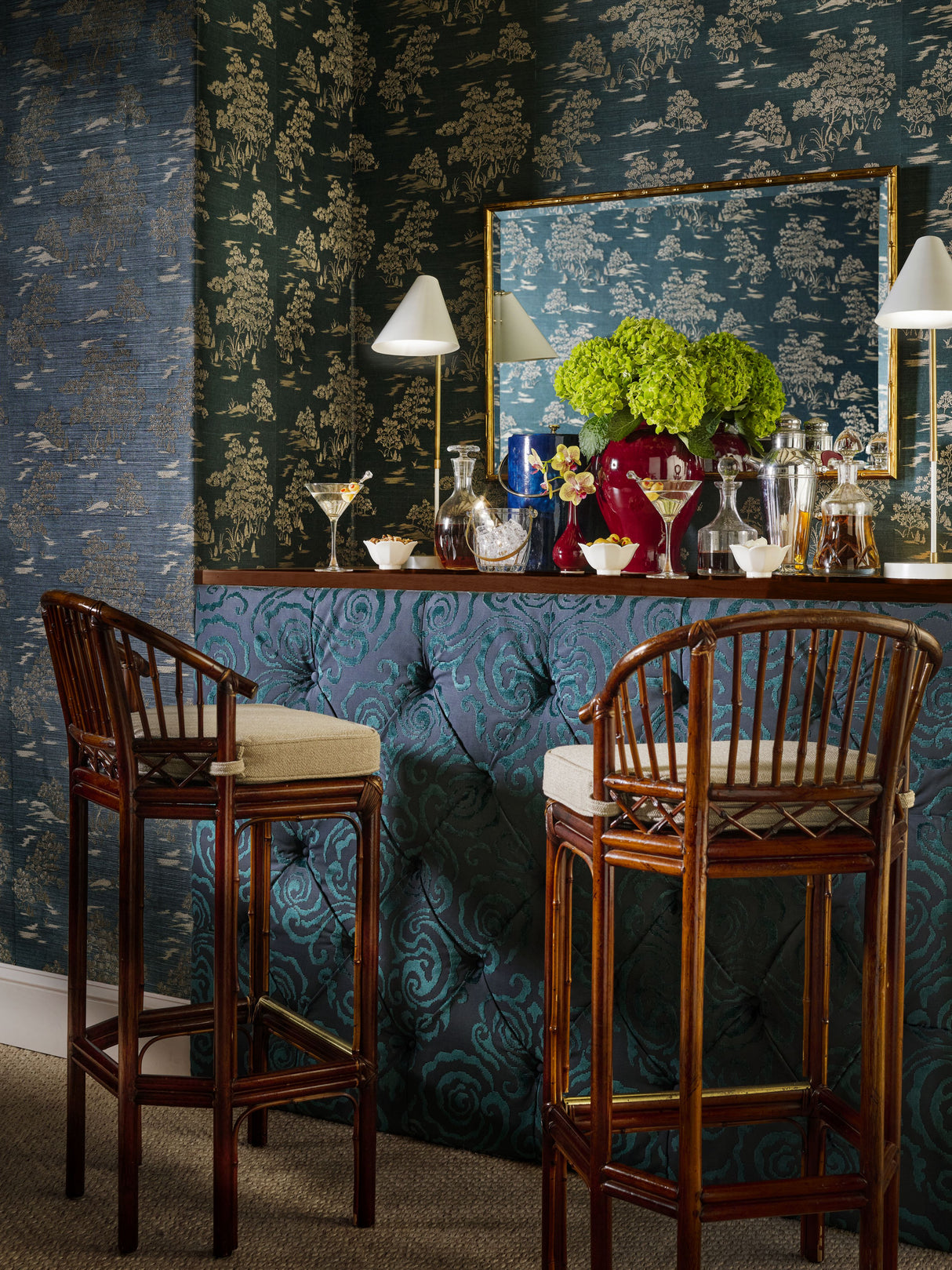 Scalamandre SC 0003WP88445 TERRA KATSURA EMBROIDERED TOILE WALLPAPER - Eade's Wallpaper