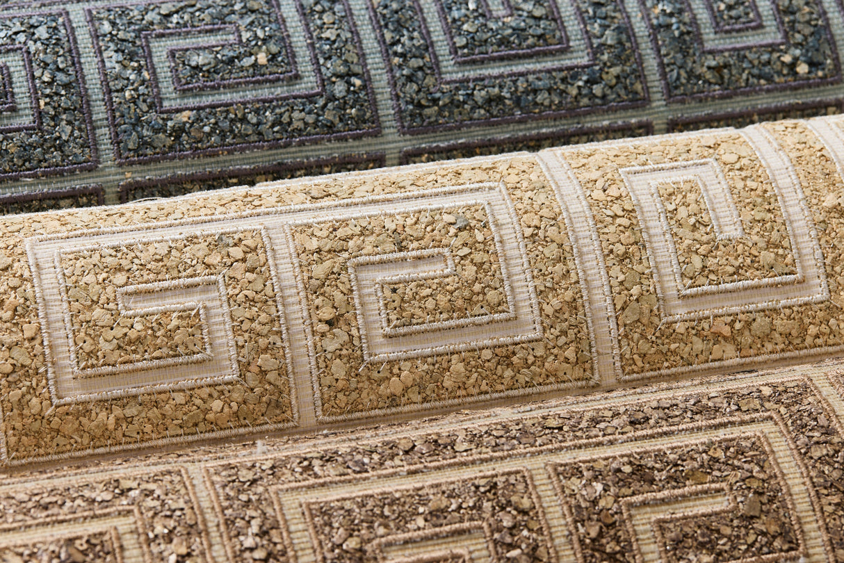 Scalamandre SC 0003WP88557 MINERAL FRET MOSAIC GRASSCLOTH WALLPAPER - Eade's Wallpaper