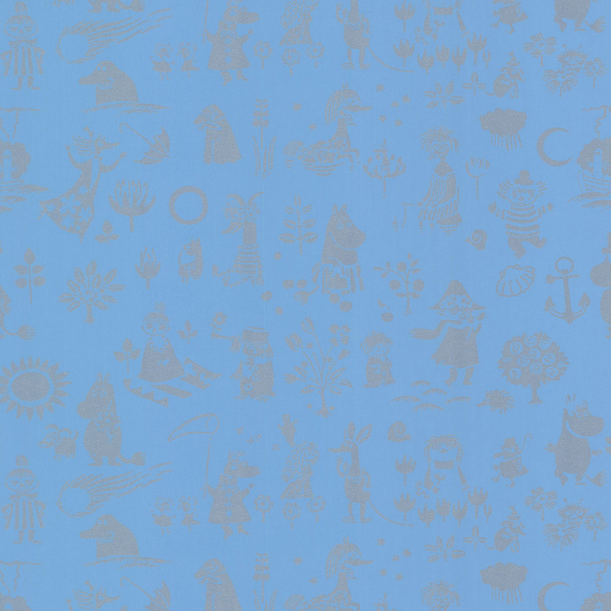 Sandudd SD5164-4 Moomin Blue Novelty Wallpaper