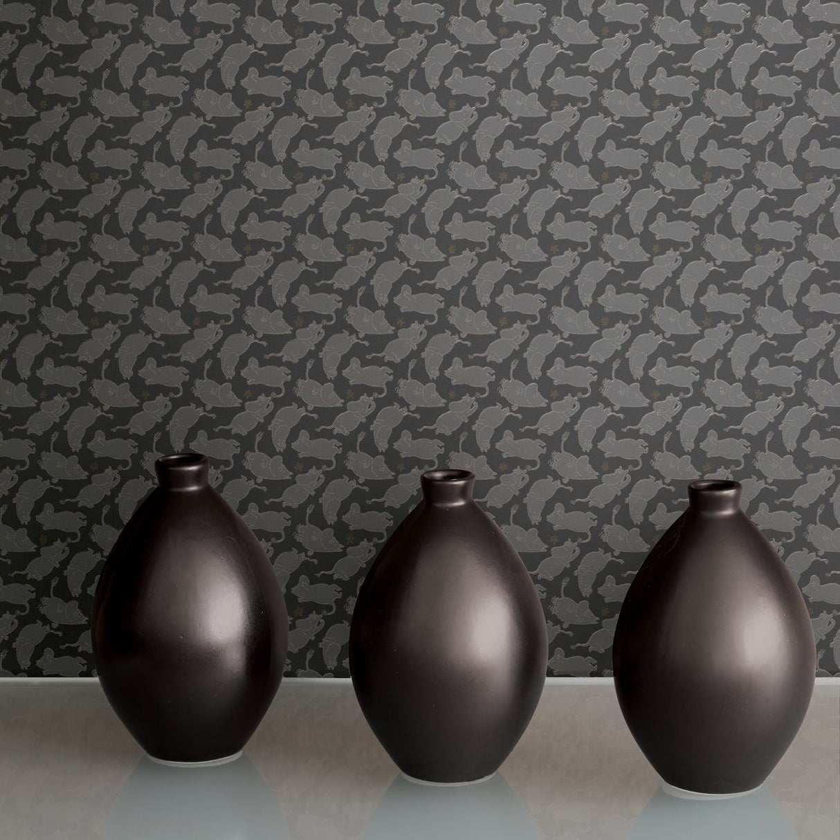 Sandudd SD5167-1 Moomintroll Dark Grey Novelty Wallpaper