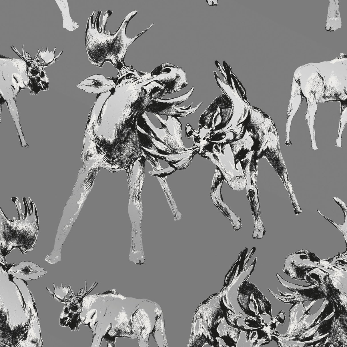 Sandudd SD5278-1 Roald Grey Moose Wallpaper