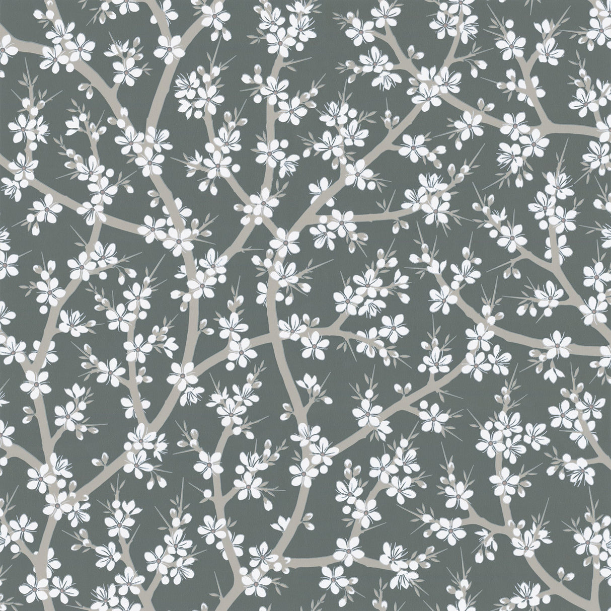 Sandudd SD5309-4 Henrik Charcoal Floral Wallpaper