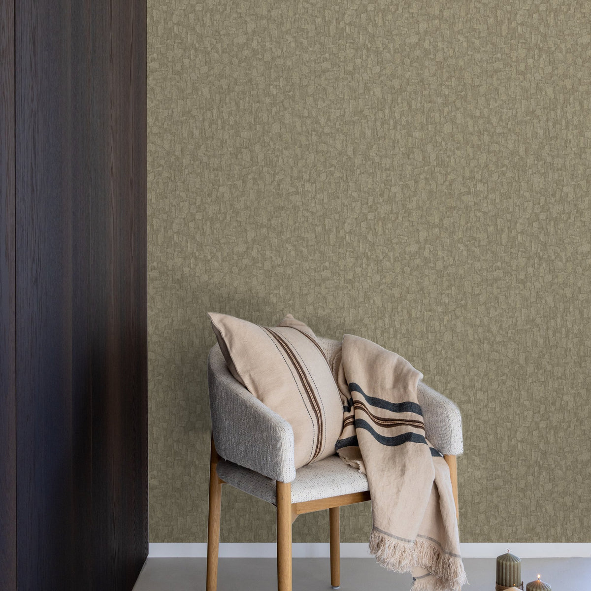 Galerie Surfaces Wood plain Beige Wallpaper SF1006