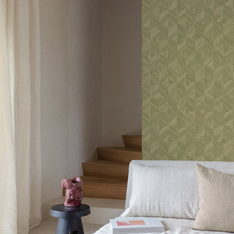 Galerie Surfaces Geometric All-over Green Wallpaper SF3205
