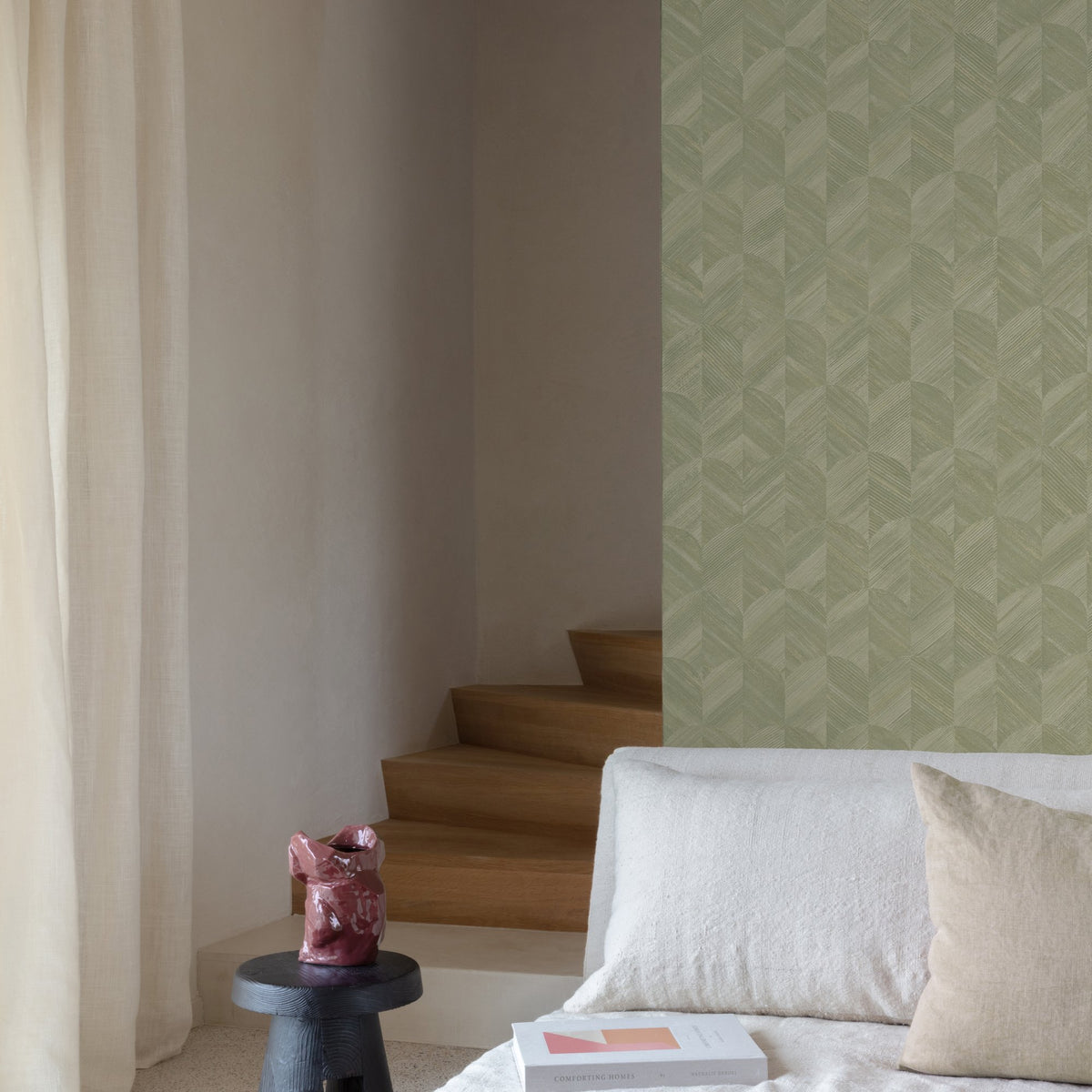Galerie Surfaces Geometric All-over Green Wallpaper SF3208