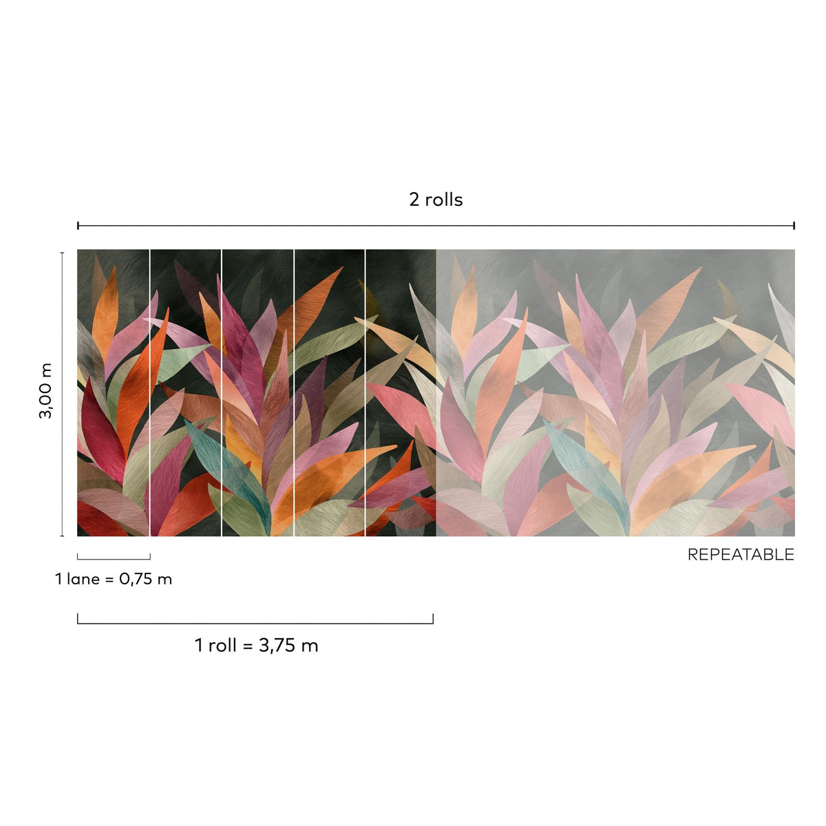 Galerie Surfaces Faux Unis Geometric Multi-colored Mural SF6