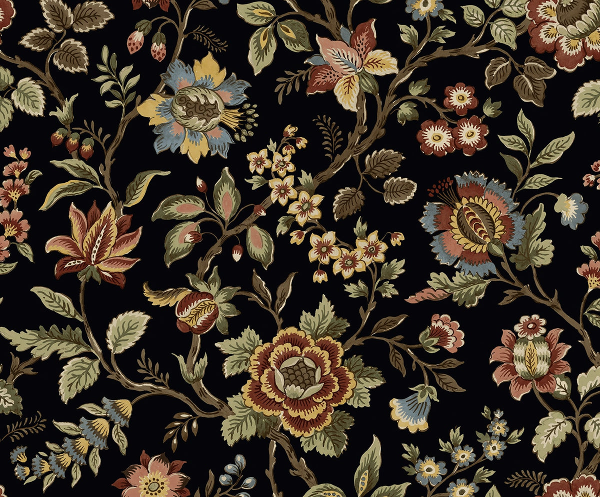 Stacy Garcia Home SG13001 Jacobean Floral Trail Wallpaper