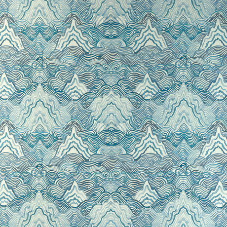 KRAVET COUTURE SHANGRI LA.5.0 SHANGRI LA INDIGO Fabric - Eade's Wallpaper
