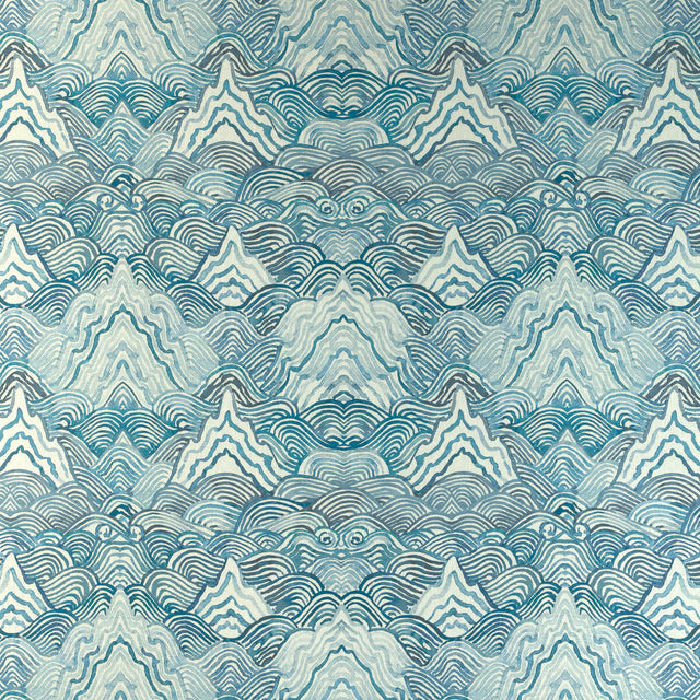 KRAVET COUTURE SHANGRI LA.5.0 SHANGRI LA INDIGO Fabric - Eade's Wallpaper