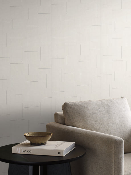 York SI24906 Geo Block Weave Ivory Wallpaper