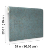 York SI7151 Alma Blue Faux Weave Wallpaper - Eade's Wallpaper