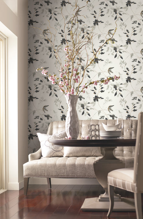 York SO2442 Linden Flower Black Wallpaper