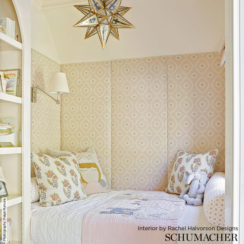 Schumacher Soundess Aqua Fabric - Eade's Wallpaper