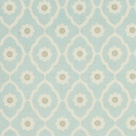 Schumacher Soundess Aqua Fabric - Eade's Wallpaper