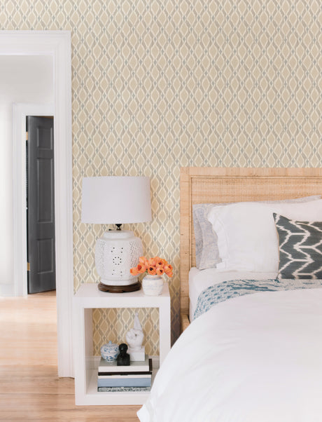 York SP1426 Taupe Dyed Ogee Wallpaper