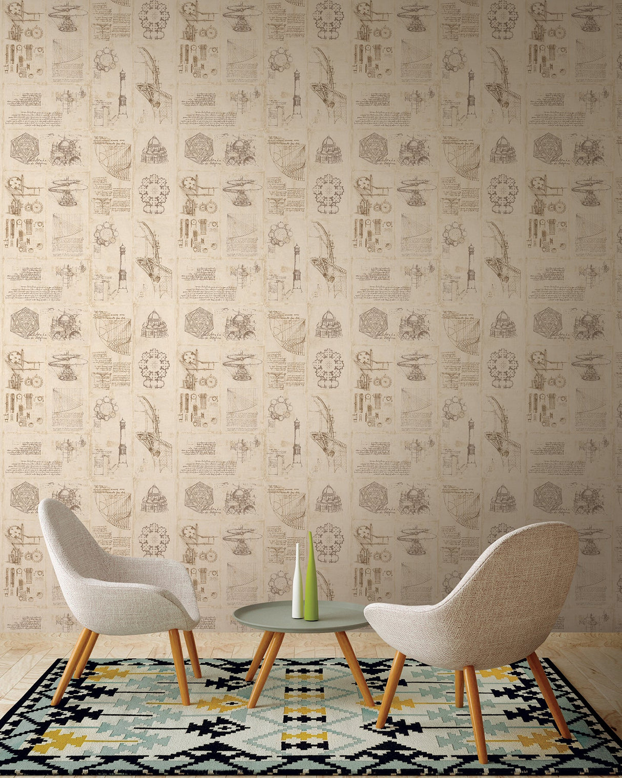 Sirpi SR23031 Schizzi Papiro Beige Sketch Wallpaper