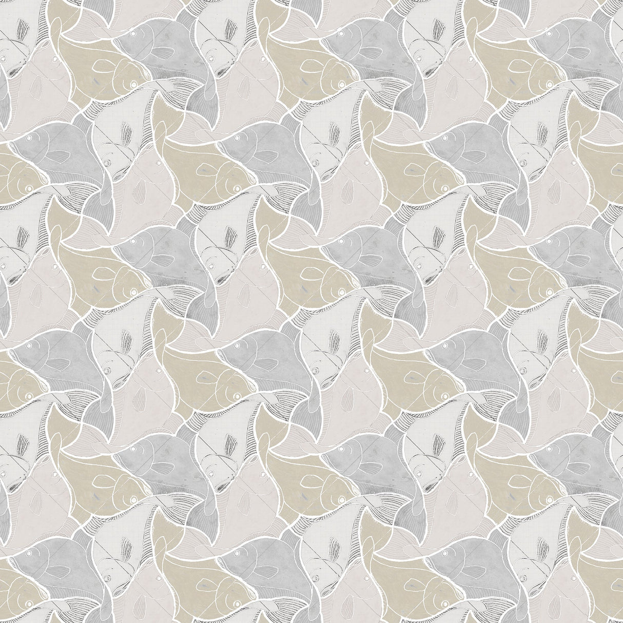 Sirpi SR23104 Katya Grey Fish Wallpaper