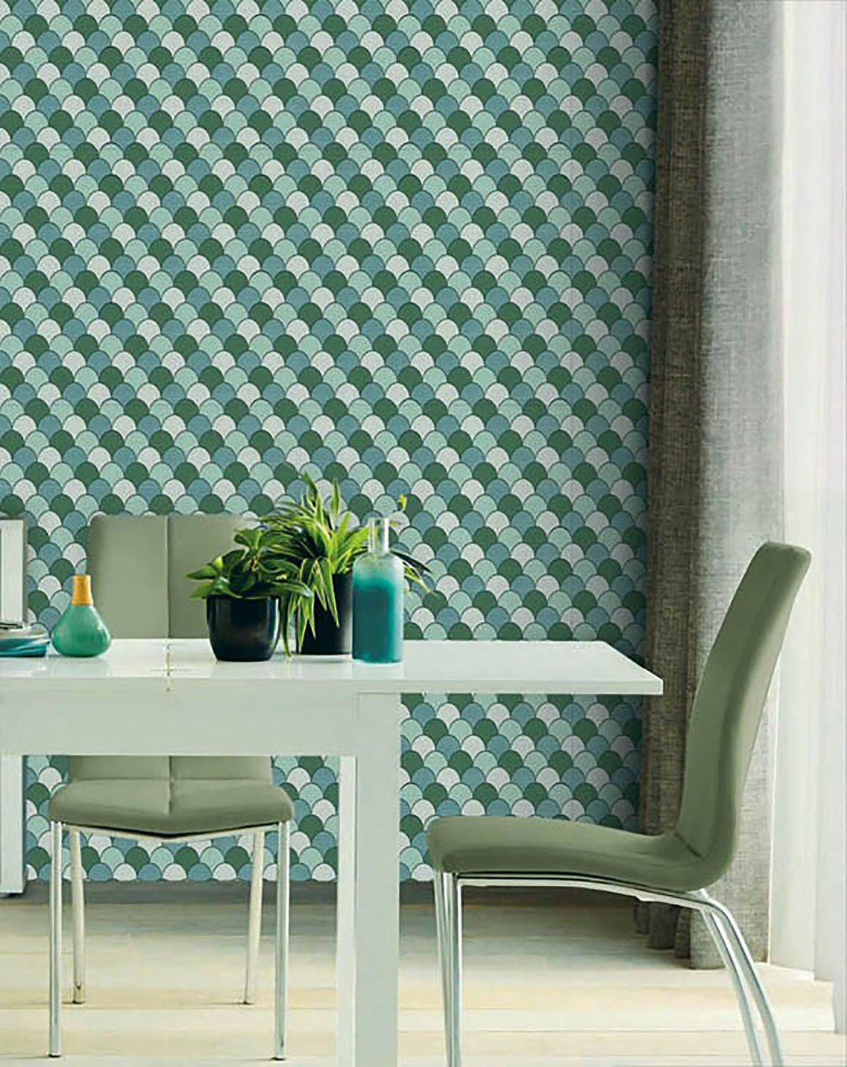 Sirpi SR23110 Edwards Green Geometric Wallpaper