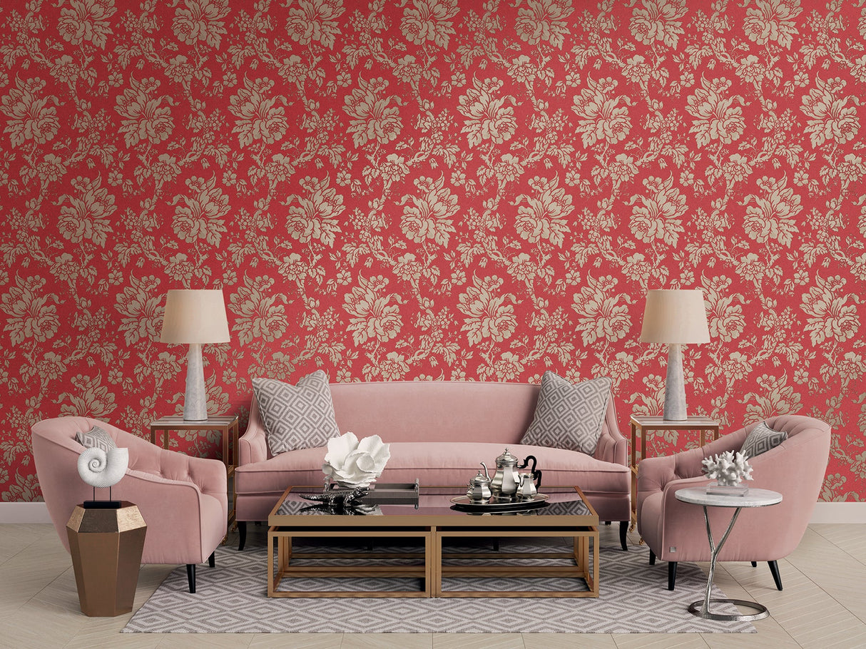 Sirpi SR24105 Yara Red Floral Wallpaper