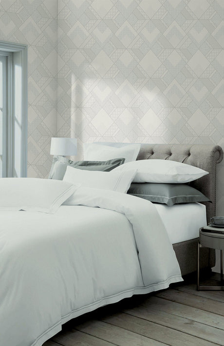 Sirpi SR24221 Castle White Geometric Wallpaper