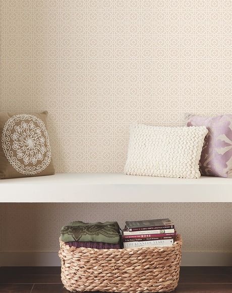 York SS2600 Pergola Lattice Light Pink Wallpaper