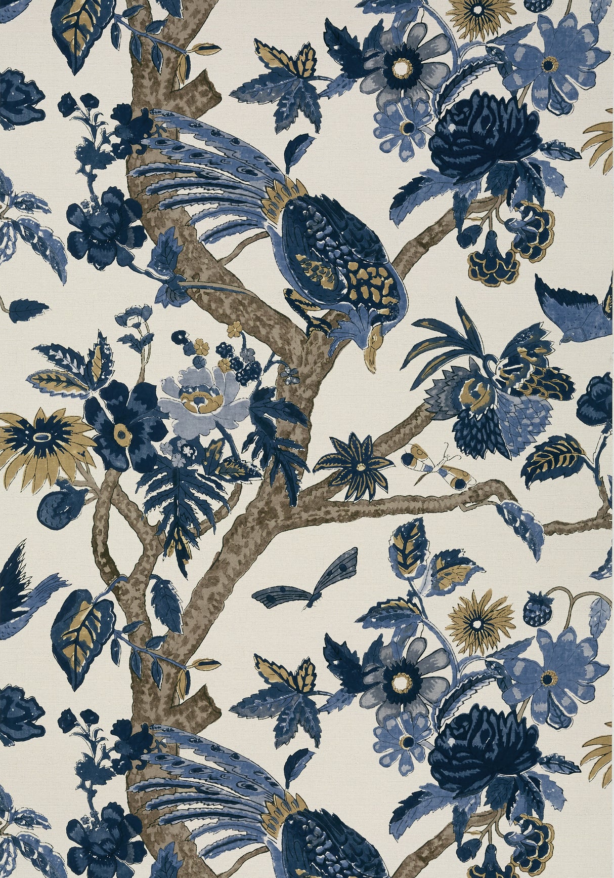 Thibaut T10225 COROMANDEL Navy Wallpaper