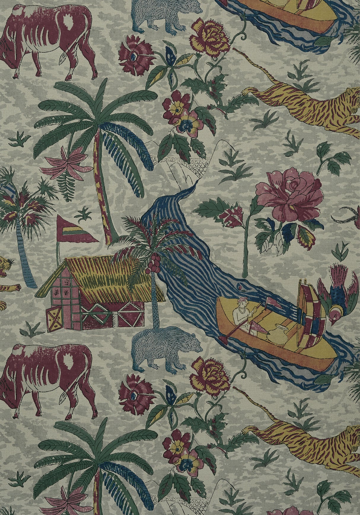 Thibaut T10234 TIGER RESERVE Jewel Wallpaper