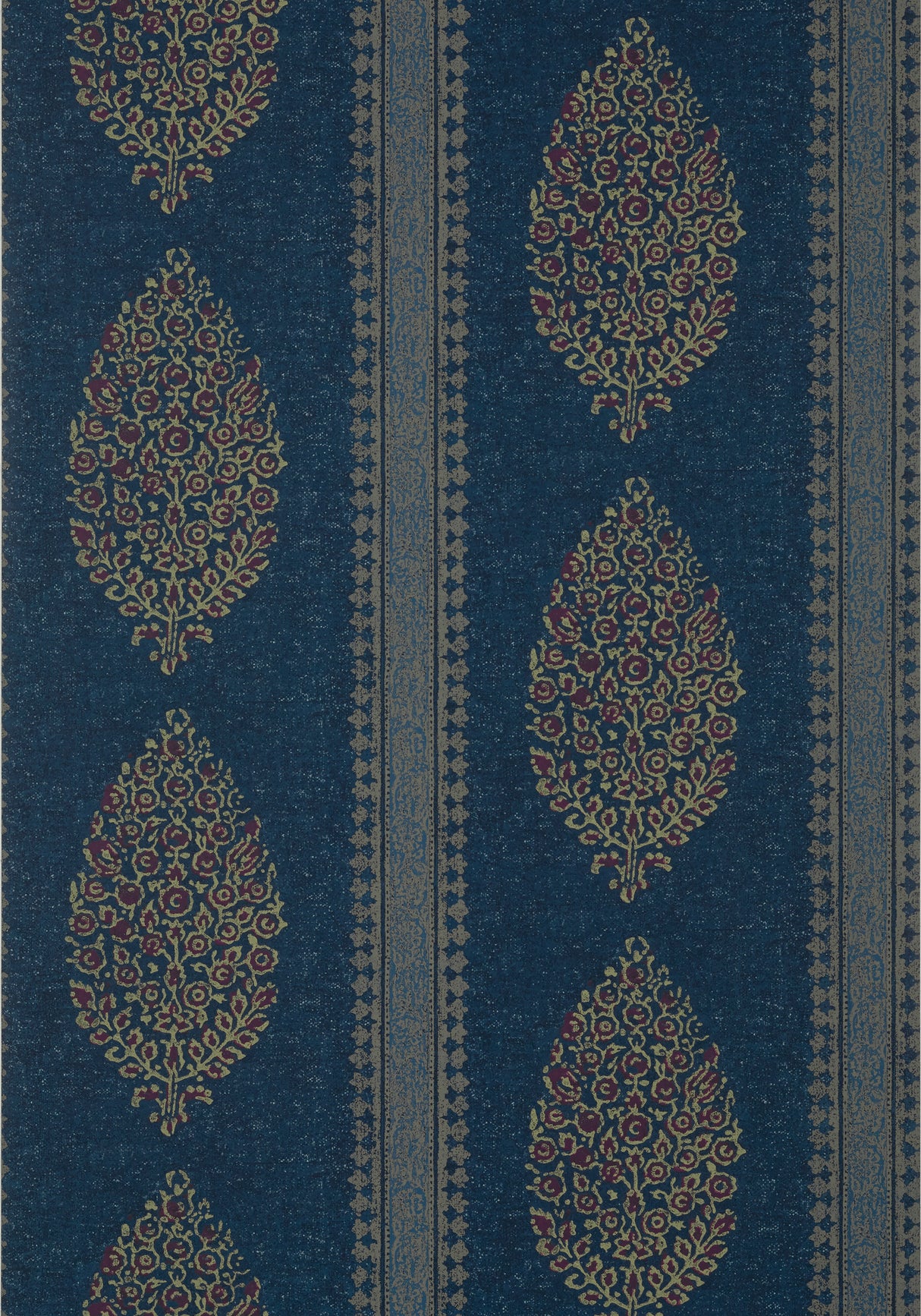 Thibaut T10238 CHAPPANA Navy and Red Wallpaper