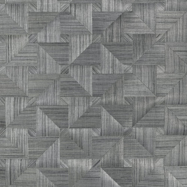 Thibaut BALI WEAVE T10342 in Black Wallpaper - GRASSCLOTH RE
