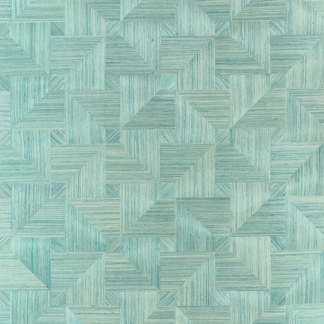 Thibaut BALI WEAVE T10343 in Seaglass Wallpaper - GRASSCLOTH