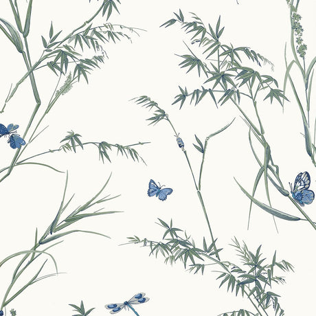 Thibaut VIRGINIA T10528 in Blue and Green Wallpaper - BOXWOO