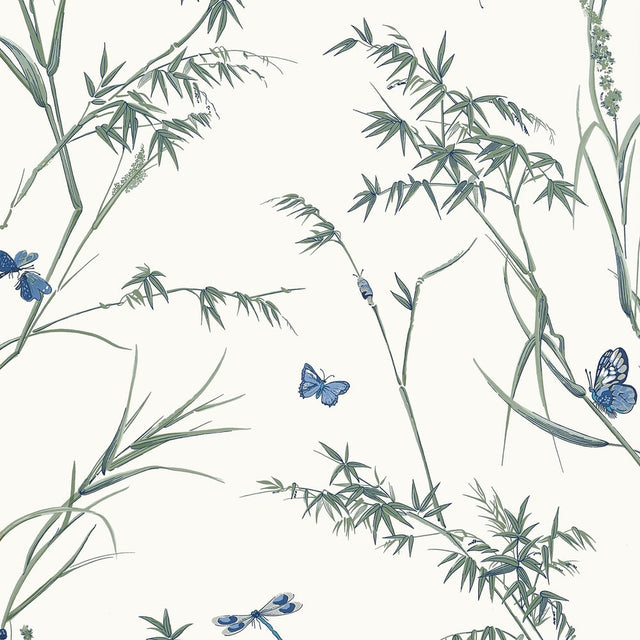 Thibaut VIRGINIA T10528 in Blue and Green Wallpaper - BOXWOO