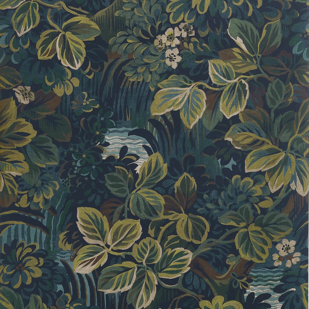 Thibaut NIGHT GARDEN T10531 in Midnight Wallpaper - BOXWOOD